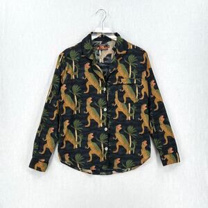 DESMOND AND DEMPSEY Natural History Museum Pajama Top Women Medium T Rex Black